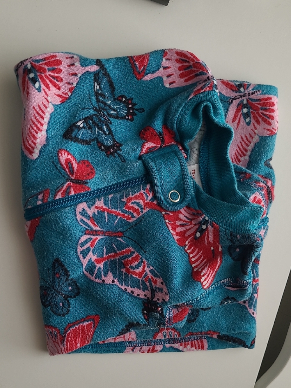 Hanna Andersson 70 cm US 6-12 Months Organic Cotton Butterfly Zip Sleeper PJ